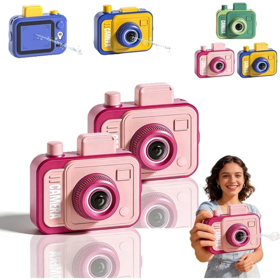 Camera Water Squirt Gun, Prank Camera Water Gun, Pull the Trigger and Shoot Backwards, Press the Button and Shoot Forwards, Suitable for Adult Office or Party Prank Games (D 2PCS)