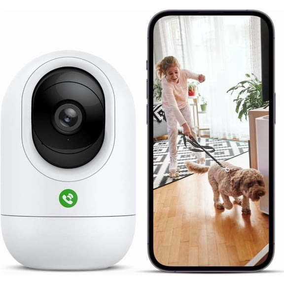 Camera-WiFi Cameras Indoor via -Tap Call with //, Motion Alert, Local/Optional Cloud Storage, Compatible with Alexa/ , K7 1Pack (2.4GHz Only)