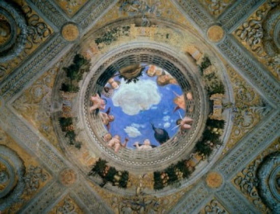 Camera degli Sposi Ceiling Oculus ca 1474 Andrea Mantegna (1431-1506 Italian) Fresco Palazzo Ducale Mantua Italy Canvas Art - Andrea Mantegna (24 x 36)