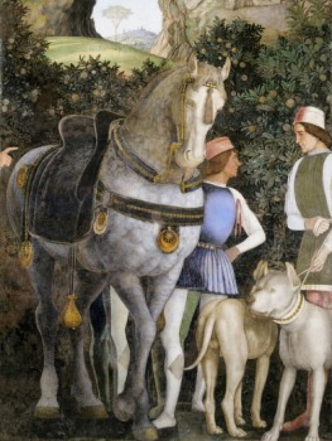 Camera degli Sposi Grooms with Horse and Two Dogs (Detail) Andrea Mantegna (1431-1506 Italian) Fresco Palazzo Ducale Mantua Canvas Art - Andrea Mantegna (18 x 24)