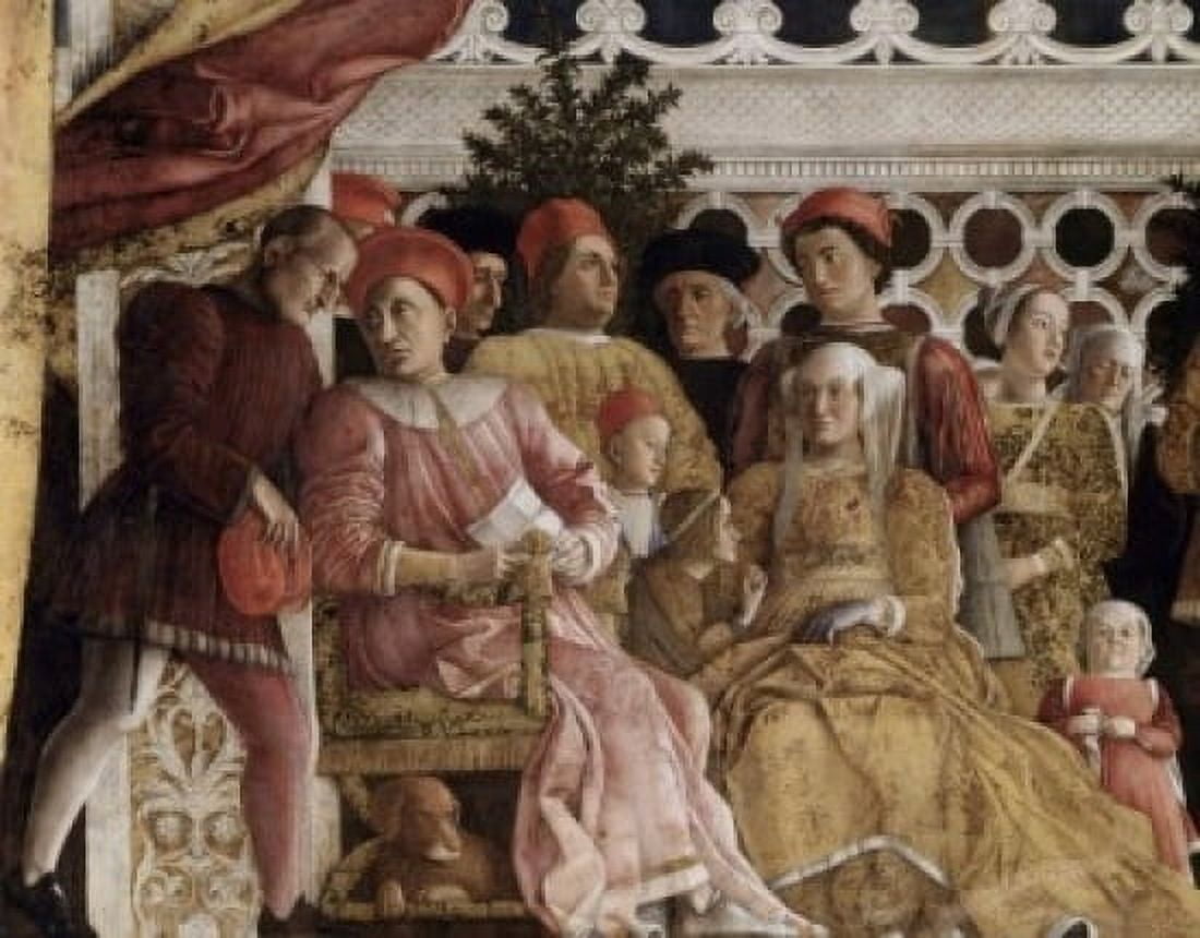 Camera degli Sposi The Court 1474 Andrea Mantegna (1431-1506 Italian) Fresco Palazzo Ducale Mantua Italy Canvas Art - Andrea Mantegna (24 x 36)