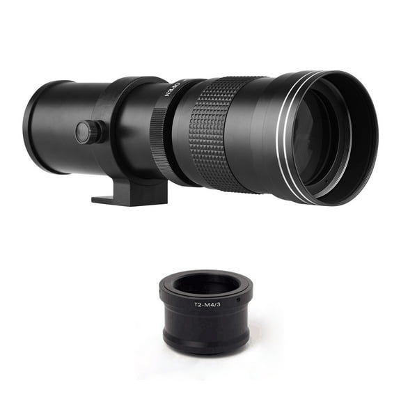 Camera lens,Adapter 1/4 F/8.3-16 420-800mm T2 Lens F/8.3-16 420-800mm E-m1 Ii Camera Mf With M4/3-mount Adapter T2 Mount With Super Lens 420-800mm T2 Mount Buzhi Video Mewmewcat Lens Eryue