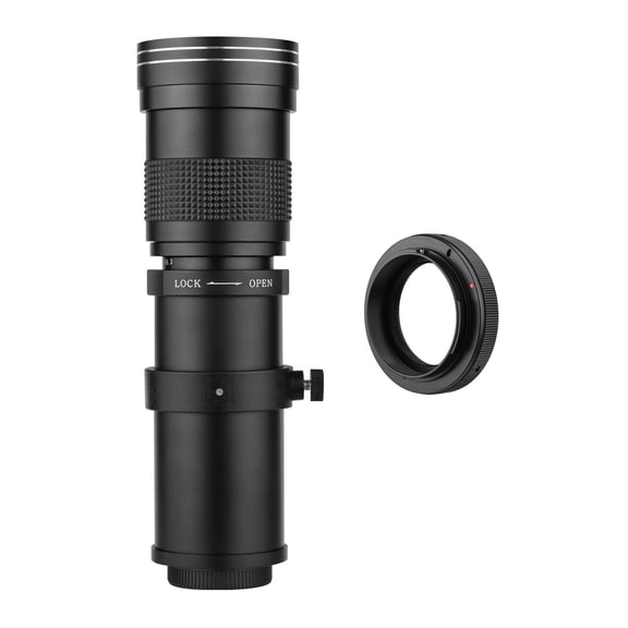 Camera lens,Camera Mf Super Dsfen Super Lens 420-800mm T Mount Adapter Universal 1/4 60d 60da 50d 70d 60d 60da Lens F/8.3-16 420-800mm Mount With Adapter 80d 77d 70d Ef-mount 80d Black