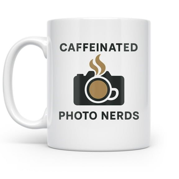 Camera Lens Inspired 11 oz Coffee Mug - For Photographers White Ceramic Gift