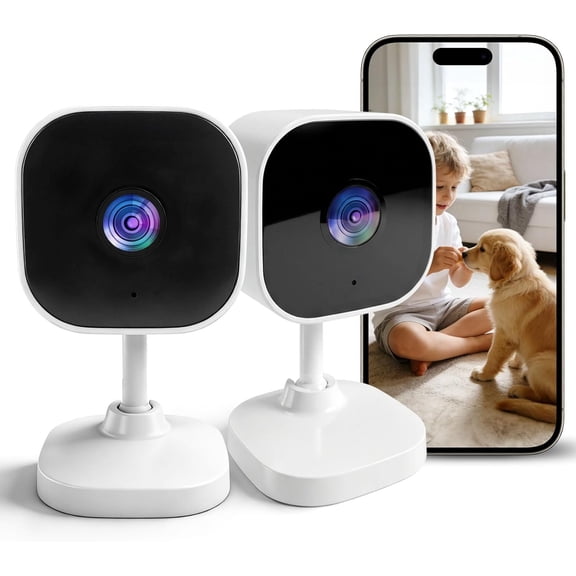 Cameras for -Band 5G/2.4GHz WiFi Indoor Camera & Camera for Elder AI Motion Detect 2-Way Audio Night Vision 24/7 Local Recording SD Cloud Storage 2 Pack