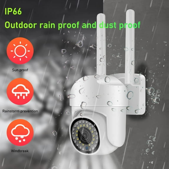 Cameras for Home Security, Waterproof APP Remote Control Wireless WiFi Camera, Wide Angle Remote Camera for Home Security, Baby, Pet Monitoring, White