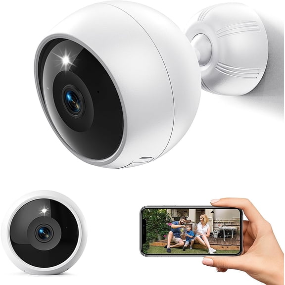 Cameras Outdoor, WiFi Cameras for ,AI Motion Detection,Local SD/Cloud Storage, Cam (White 1 Pack)