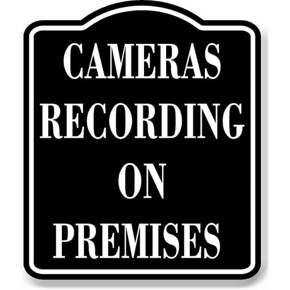 Cameras Recording On Premises BLACK Aluminum Composite Sign, 20"24"