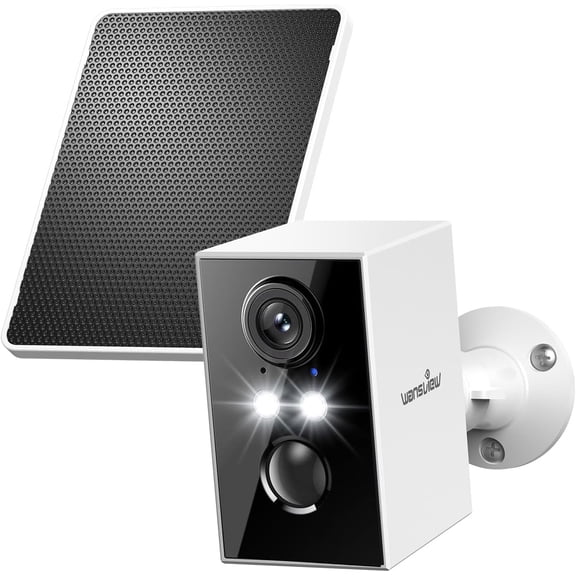 Cameras for - WiFi 6 Outdoor Camera with Solar/ and Color Night Vision, AI Motion Detection, IP65 , 2.4GHz WiFi Only, Alexa, A1 1P White