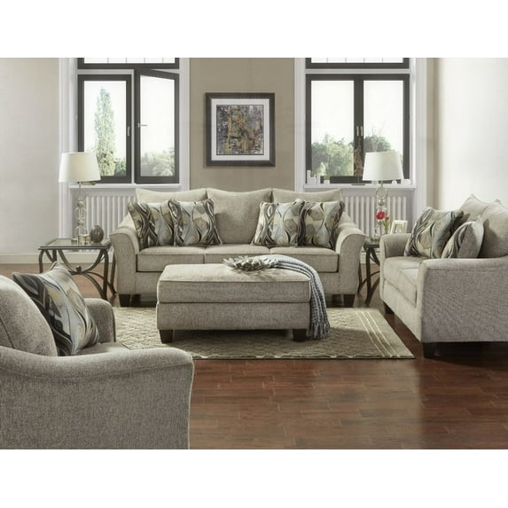 Modern Minimalist Fabric 4-piece Living Room Sofa Set (220×80×75cm)
