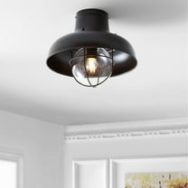 JONATHAN Y Cameron 13" Metal LED Semi-Flush Mount, Oil Rubbed Bronze