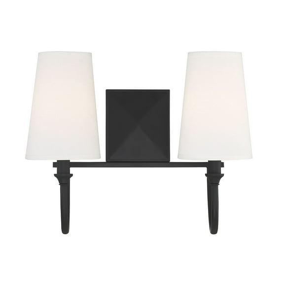 Cameron 2-Light Bathroom Vanity Light in Matte Black