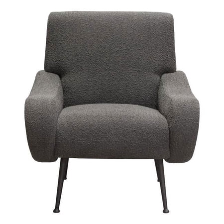 Cameron Accent Chair in Chair Boucle Textured Fabric with Black Leg by Diamond Sofa