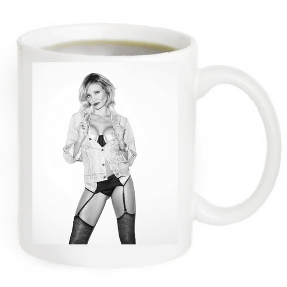 Cameron Diaz Photo Coffee Mug - The photo is printed on the front and the name and date of birth on the back #CD02