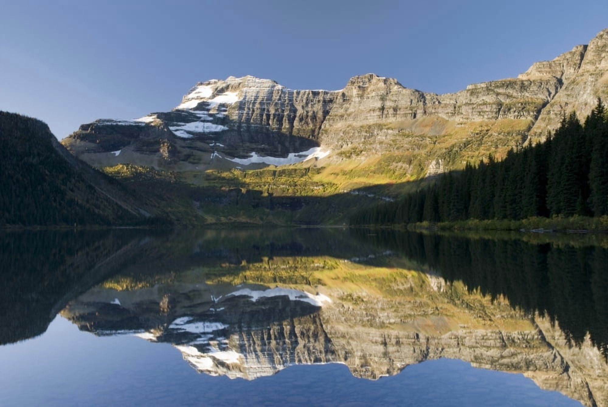 Cameron Lake Waterton Alberta Canada Canvas Art - Philippe Widling Design Pics (34 x 22)