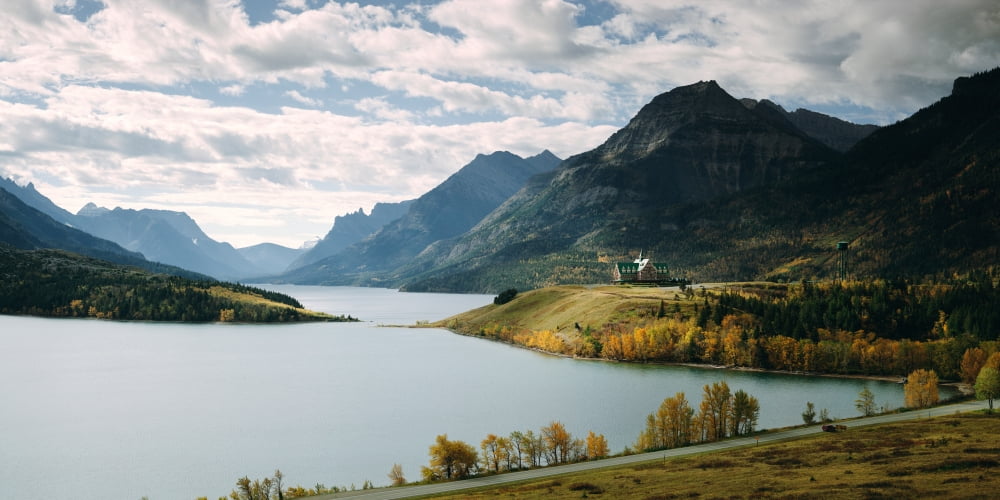 Cameron Lake in Waterton Lakes National Park Waterton-Glacier International Peace Park Alberta Canada Canvas Art - Panoramic Images (12 x 24)