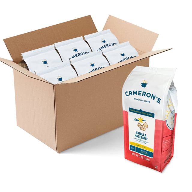 Cameron,S Coffee Roasted Ground Coffee Bag, Flavored, Vanilla Hazelnut ...