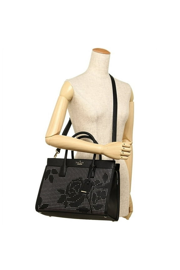 Cameron Street Perforated Candace Satchel Bag, Black