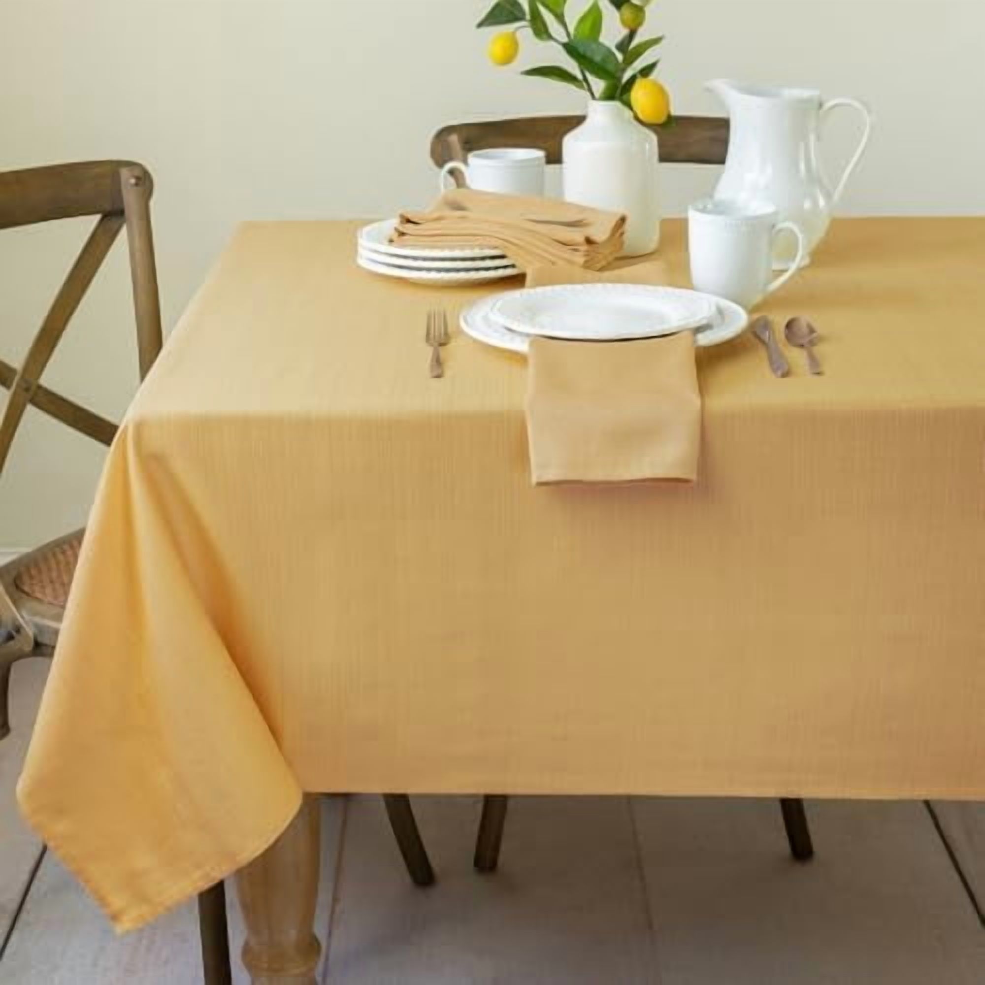 Cameron Textured Fabric Table Cloth, for Everyday Home Dining, Parties ...