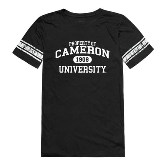Cameron University Aggies Women Property Football T-Shirt, Black - Small