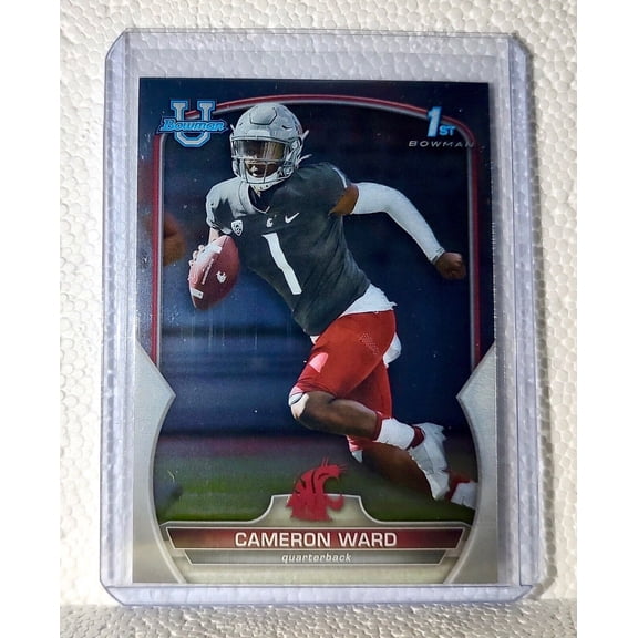 Cameron Ward 2022 Topps 1st Bowman U Football #34 Card Washington State