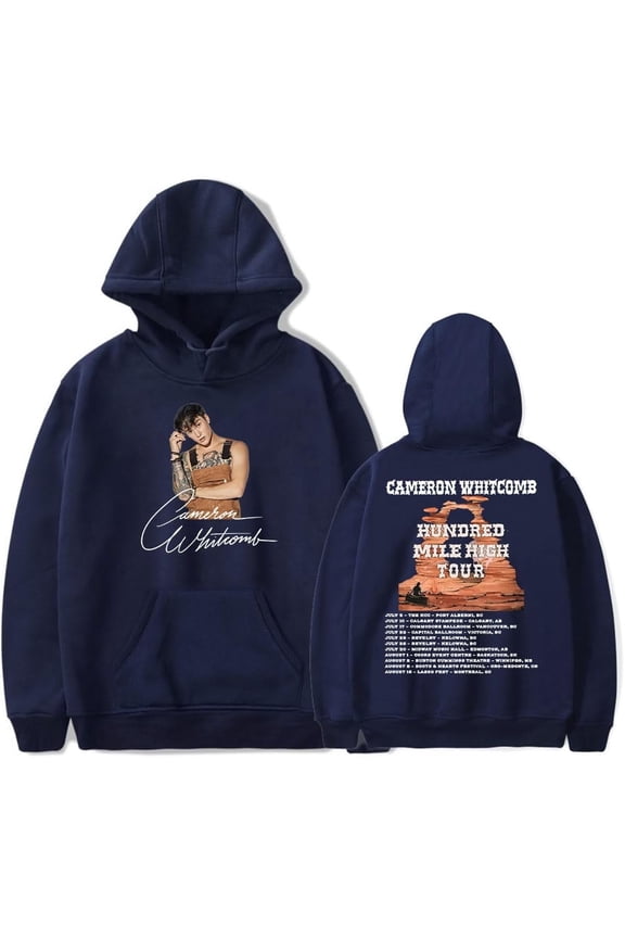 Cameron Whitcomb Hundred Mile High Tour 2025 Merch Unisex Cotton-Blend Long Sleeve Retro Casual Pullover Hoodie