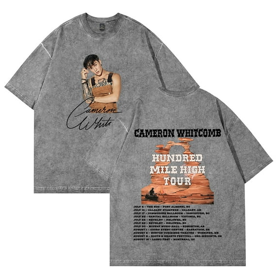 Cameron Whitcomb Hundred Mile High Tour T-shirts Merch Unisex Vintage Cotton Wash Tees Short Sleeve O-neck Tops