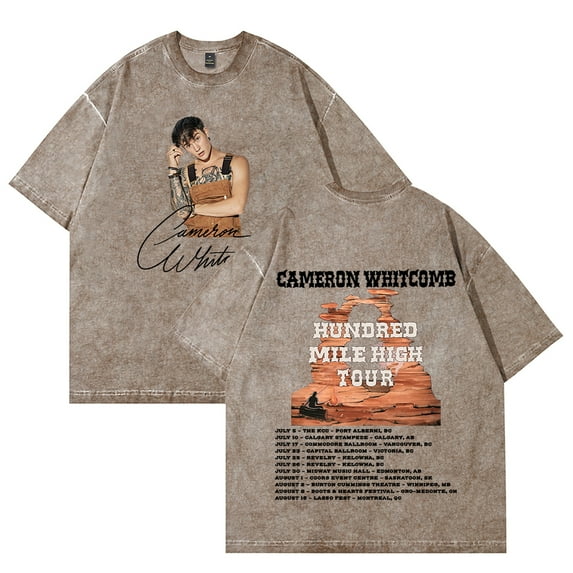Cameron Whitcomb Hundred Mile High Tour T-shirts Merch Unisex Vintage Cotton Wash Tees Short Sleeve O-neck Tops
