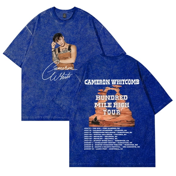 Cameron Whitcomb Hundred Mile High Tour T-shirts Merch Unisex Vintage Cotton Wash Tees Short Sleeve O-neck Tops