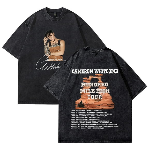 Cameron Whitcomb Hundred Mile High Tour T-shirts Merch Unisex Vintage Cotton Wash Tees Short Sleeve O-neck Tops