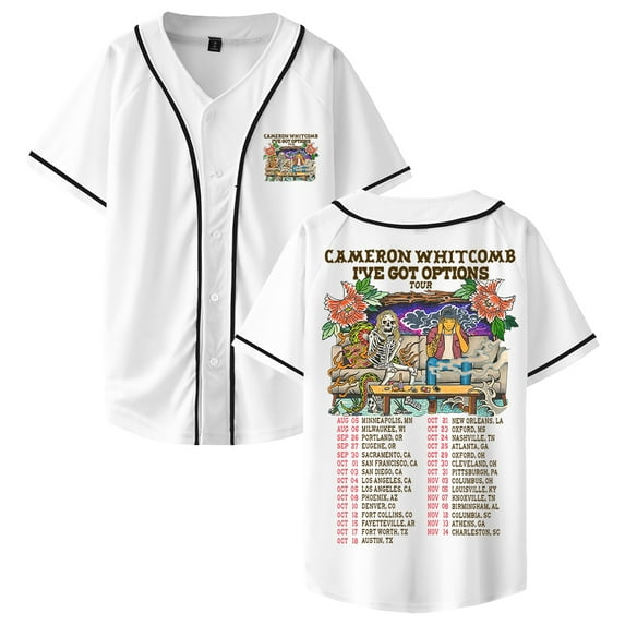 Cameron Whitcomb I've Got Options Tour Baseball Jersey Short Sleeve Shirts Women Men Streetwear Tops