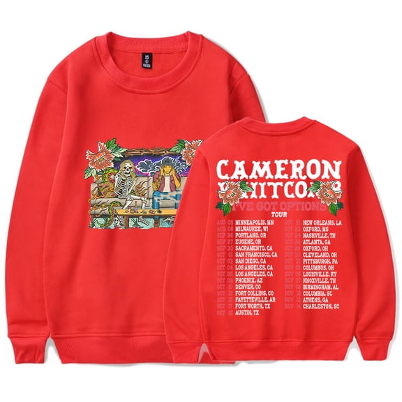 Cameron Whitcomb I've Got Options Tour Long Sleeve Tee Women Men Crewneck Sweatshirts