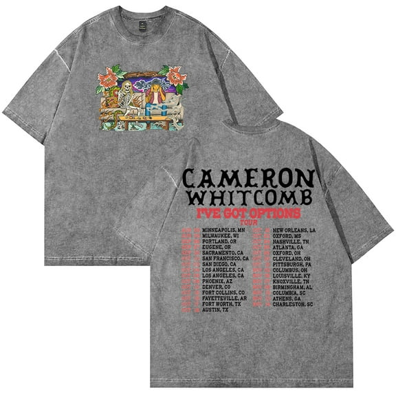 Cameron Whitcomb I've Got Options Tour Merch T-Shirt Cotton Wash Tee Women Men Short Sleeve Casual Crewneck Tee