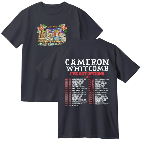 Cameron Whitcomb I've Got Options Tour Merch T-Shirt Women Men Casual Crewneck Short Sleeve Tee