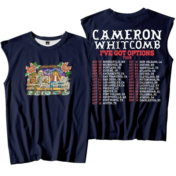 Cameron Whitcomb I've Got Options Tour Merch Tank Tops Sleeveless T-Shirt port Vest Women Men Outdoor Sportwear