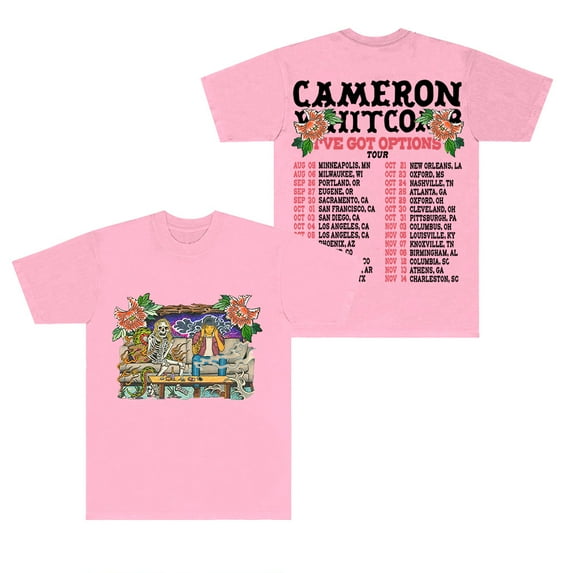Cameron Whitcomb I've Got Options Tour T-Shirts Unisex Fashion Crewneck Short Sleeve Tee