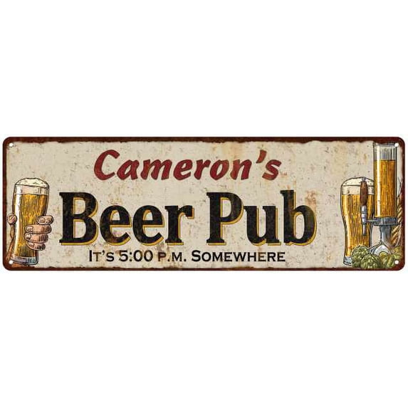 Cameron's Beer Pub Man Cave Bar Decor Gift 8x24 Sign 108240053378