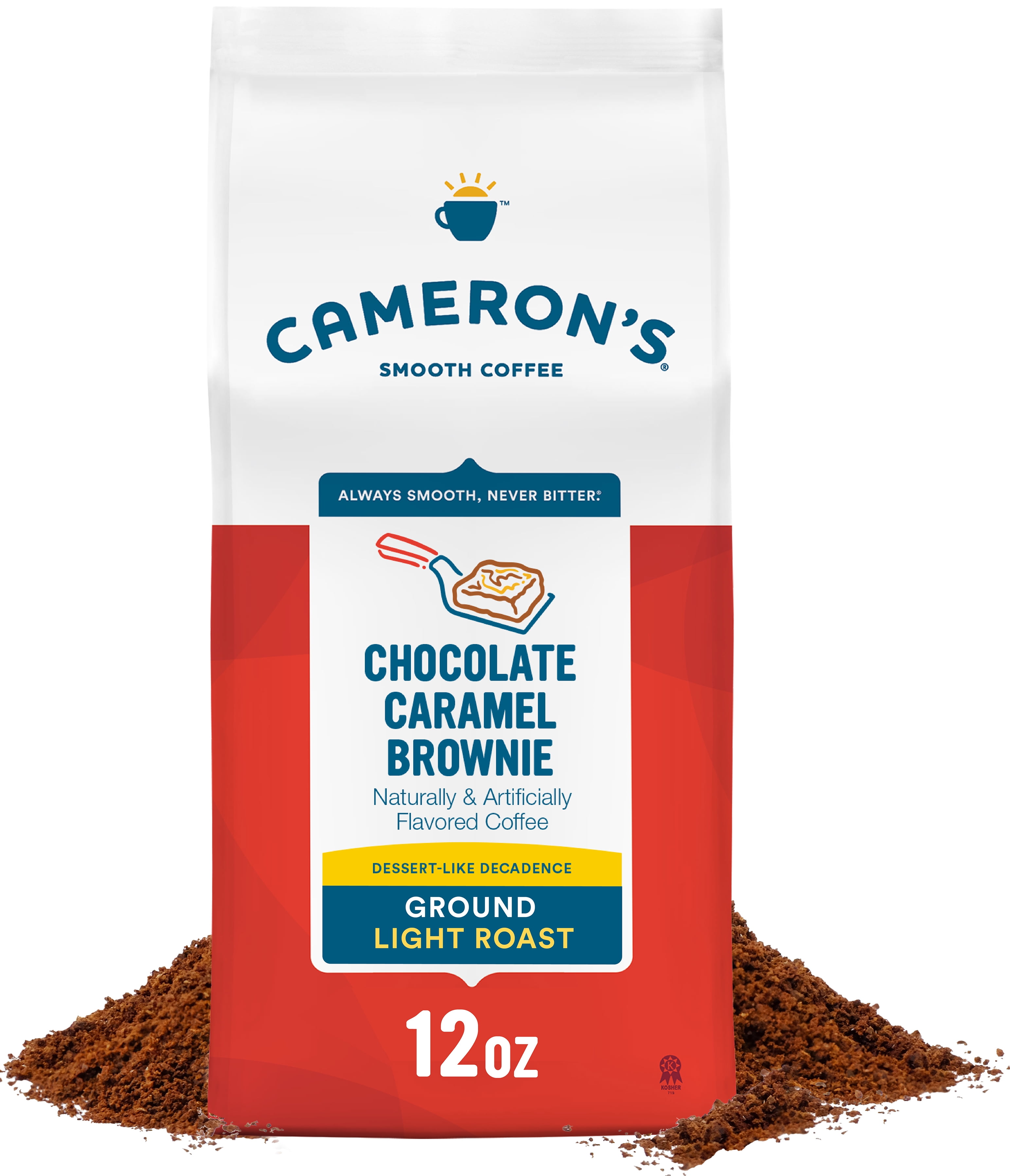 Cameron's Coffee Chocolate Caramel Brownie Ground Coffee, Light Roast, 12 oz, Naturally Caffeinated