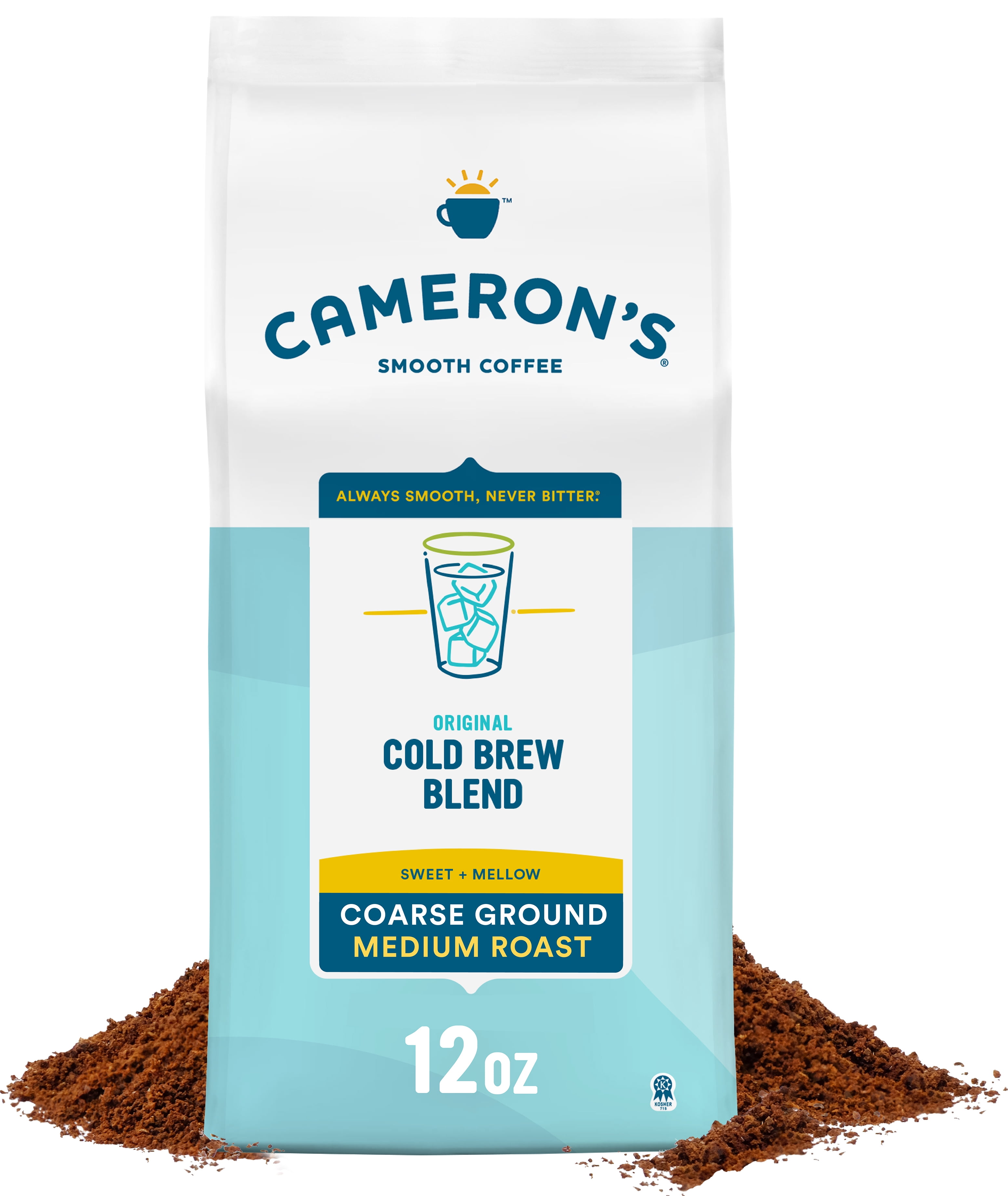 Cameron's Coffee Cold Brew Blend Coarse Ground Coffee, Medium Roast, 12 oz, Naturally Caffeinated