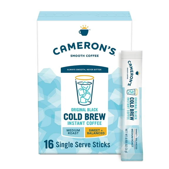 Cameron's Coffee Cold Brew Instant Coffee Single Serve, 16 - 0.105 oz