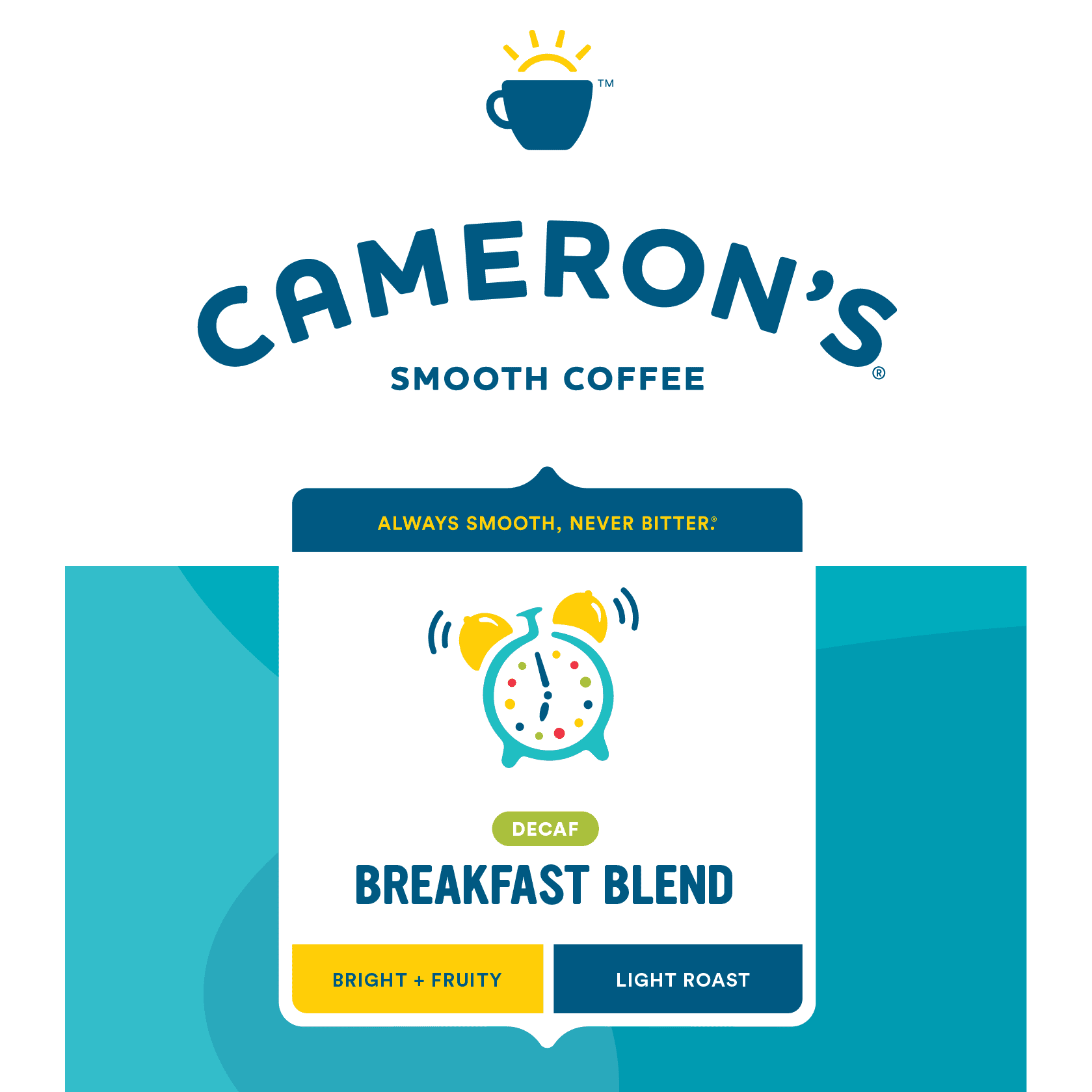 Cameron's Coffee Decaf Breakfast Blend Light Roast Whole Bean Coffee - 4lb