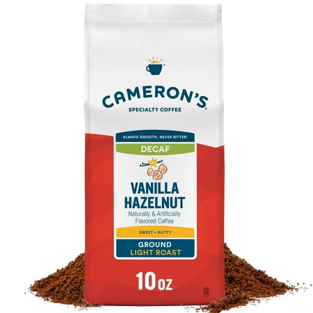 Cameron's Coffee Decaffeinated Flavored Vanilla Hazelnut Ground Coffee, Light Roast, 10 oz
