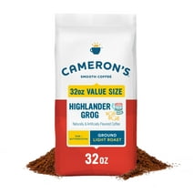 Cameron's Coffee Flavored Highlander Grog Ground Coffee, Light Roast, 32 oz, Naturally Caffeinated