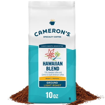 Cameron's Coffee Gold Roast Hawaiian Light Roast Ground Arabica Coffee, Sweet & Mellow, 10 oz Bag