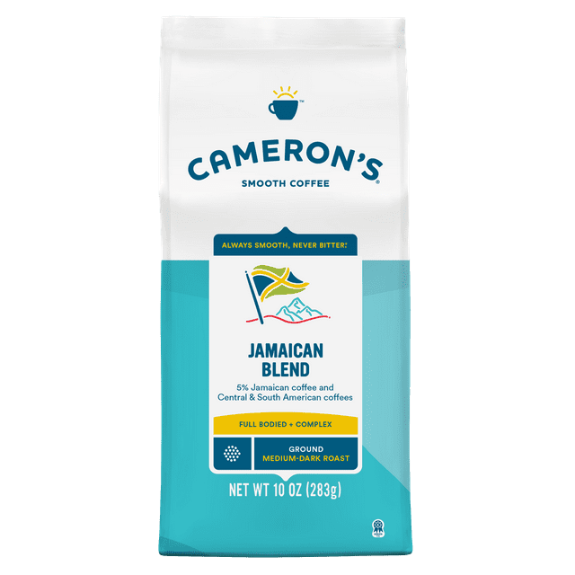 Cameron's Coffee Jamaican Blend Ground Coffee, MediumDark Roast, 10 oz