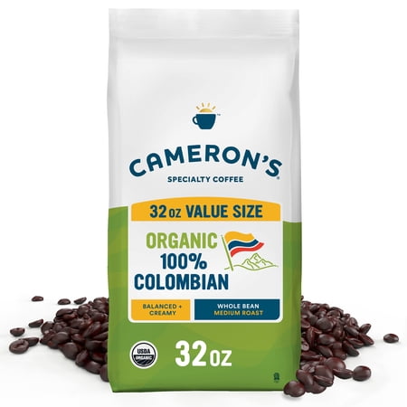 Cameron's Coffee Organic 100% Colombian Medium Roast Whole Bean Coffee - 32oz