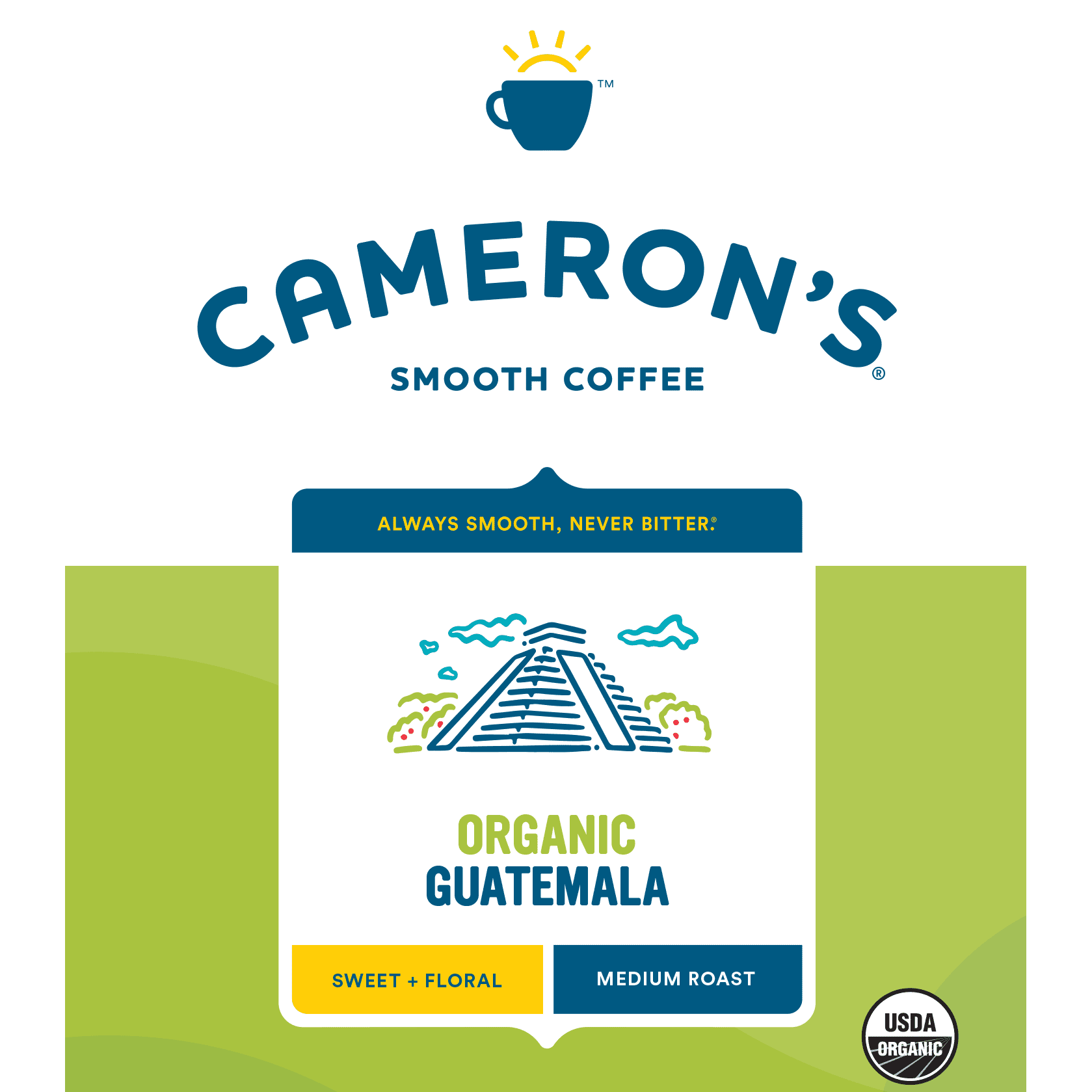 Cameron's Coffee Organic Guatemala Medium Roast Whole Bean Arabica Coffee, Sweet & Floral, 4 lb Bag