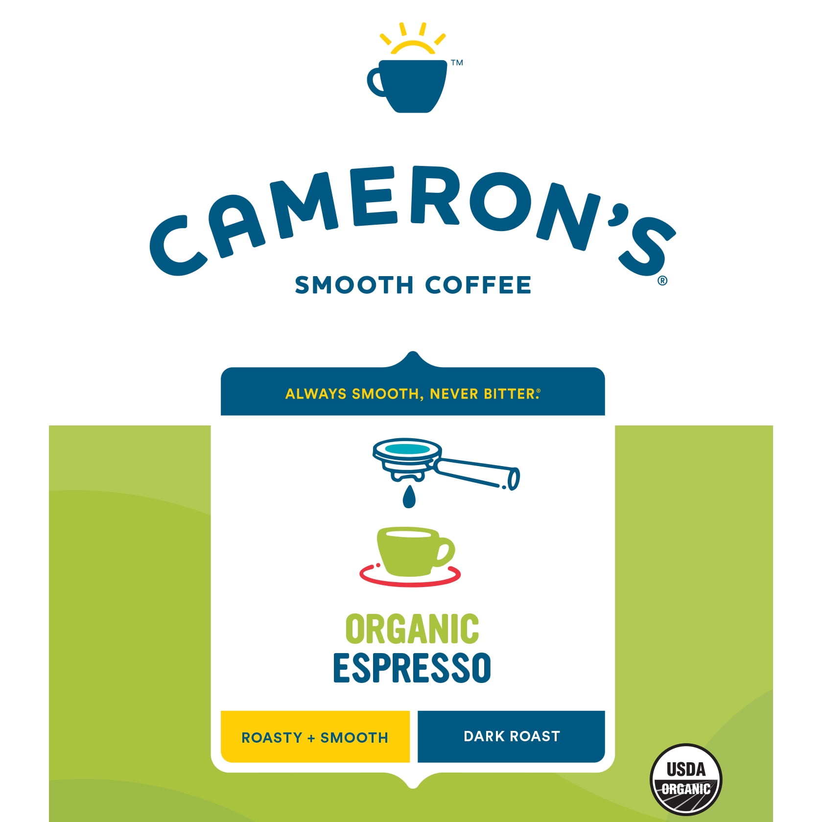 Cameron's Coffee Organic Espresso Dark Roast Whole Bean Arabica Coffee, Roasty & Smooth, 4 lb Bag