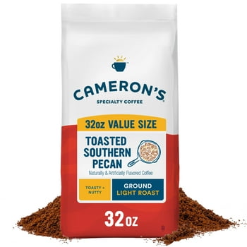 Cameron's Coffee Toasted Southern Pecan Ground Coffee, Light Roast, 32 oz, Naturally Caffeinated