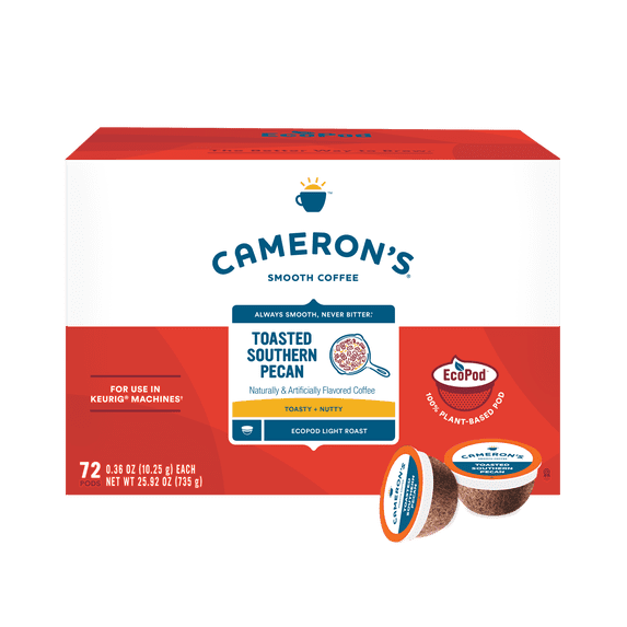 Cameron's Coffee, Toasted Southern Pecan EcoPods, 72 ct, Light Roast ...